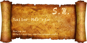 Sailer Márta névjegykártya