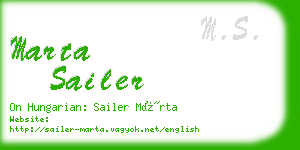 marta sailer business card